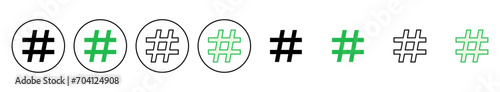 Hashtag icon set. hashtag symbol