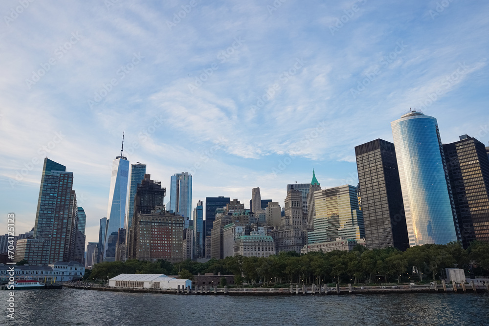 New York view from a boat in summer