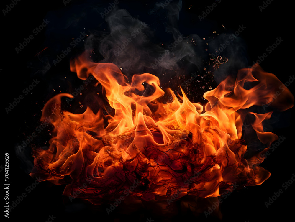 Classic fire on a black background. High quality Classic fire on a black background. High quality