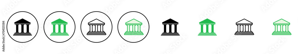 Bank icon set. bank vector icon, museum, university Bank icon set. bank vector icon, museum, university
