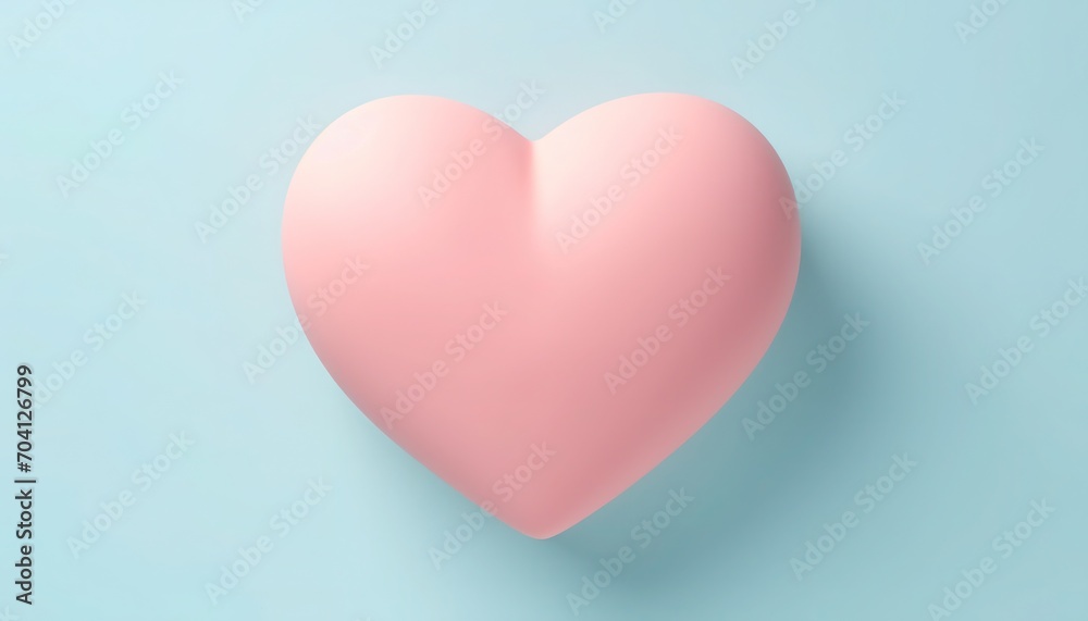 Pink soft pop hart on a light blue background.