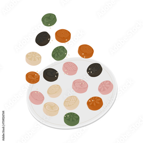 logo illustration of traditional Korean dasik cake levitation