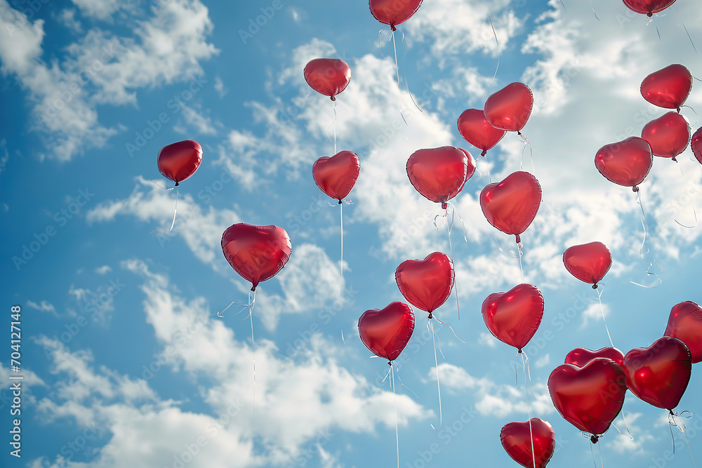 Heart-shaped balloons 