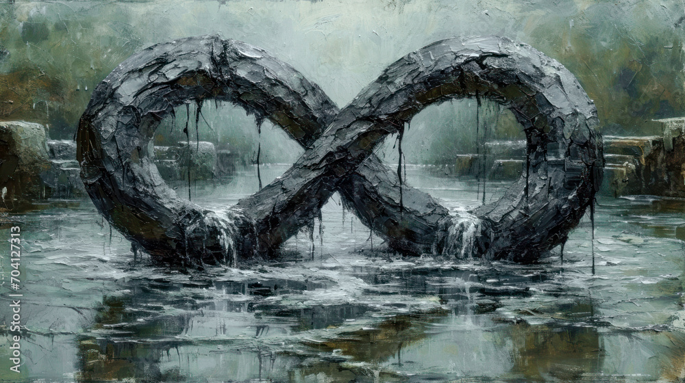 Fototapeta premium Valentins Day 2024 Eternal Love Illustration Greeting Card Wallpaper Digital Art Magazine Background Poster Cover