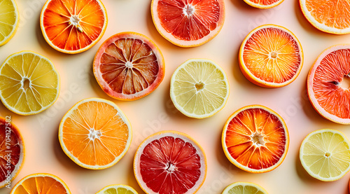 Photographie Variety of citrus fruit including lemons, grapefruits, blood oranges