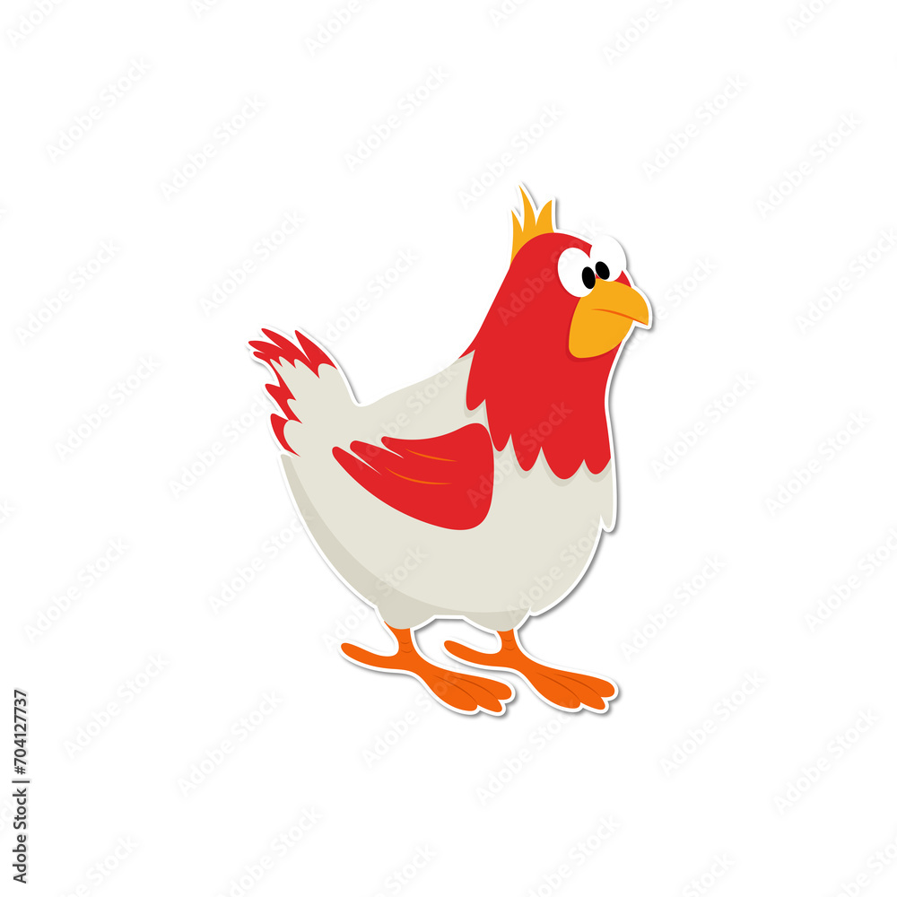 Free vector hand drawn cartoon chicken illustration