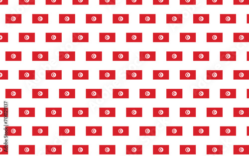 Illustration of Tunisia flag pattern on a white background. New year country flags seamless pattern decoration. Creative minimalist art style background