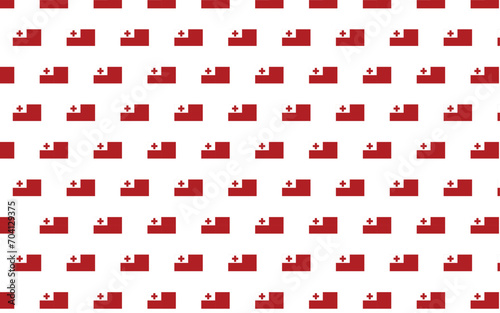 Illustration of Tonga flag pattern on a white background. New year country flags seamless pattern decoration. Creative minimalist art style background
