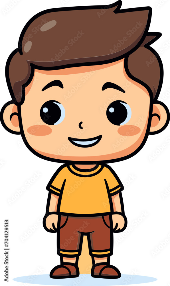 Youthful Positity Boy Vector Art Vector Drawing of a Happy Boy Youthful Positity Boy Vector Art Vector Drawing of a Happy Boy