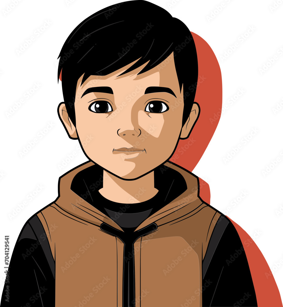 Boyhood Adventures in Vector Style Vector Portrait of a Radiant Boy Boyhood Adventures in Vector Style Vector Portrait of a Radiant Boy