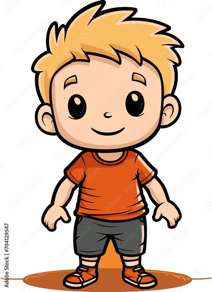 Energetic Boy in Vector Design Vector Illustration of a Curious Boy Energetic Boy in Vector Design Vector Illustration of a Curious Boy