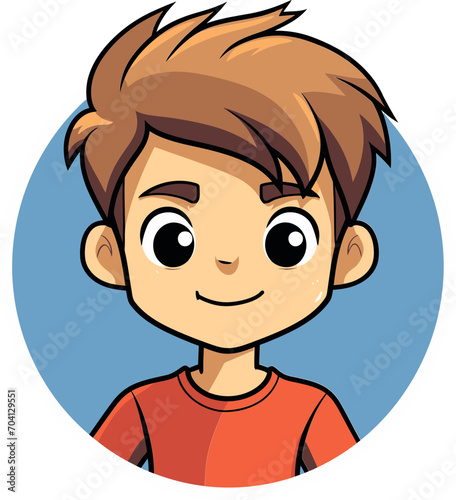 Youthful Excitement Boy Vector Vector Drawing of a Lely Boy