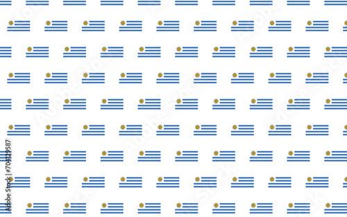 Illustration of Uruguay flag pattern on a white background. New year country flags seamless pattern decoration. Creative minimalist art style background