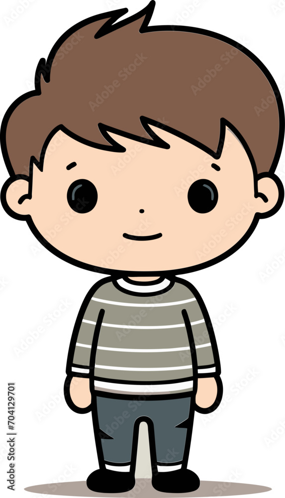 Boyhood Wonder Vector Illustration Vector Drawing of an Energetic Boy Boyhood Wonder Vector Illustration Vector Drawing of an Energetic Boy