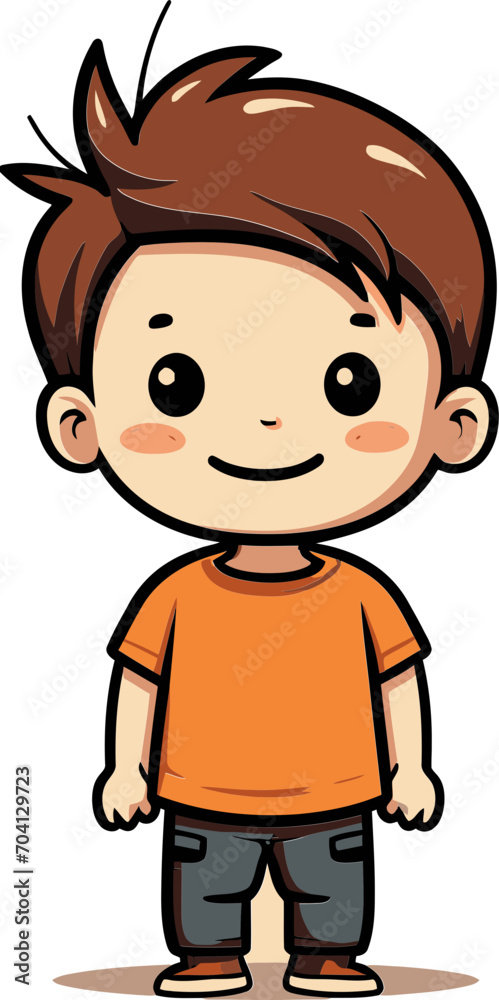 Vibrant Expressions Vector Boy Design Adorable Boy in Vector Artwork