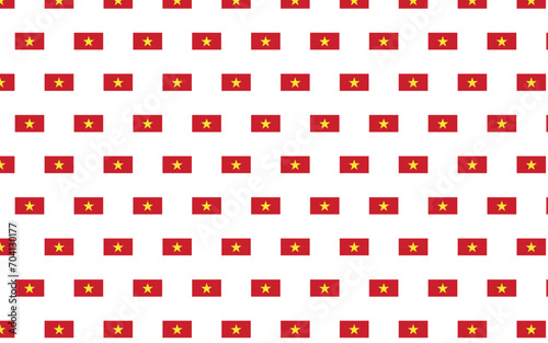 Illustration of Vietnam flag pattern on a white background. New year country flags seamless pattern decoration. Creative minimalist art style background