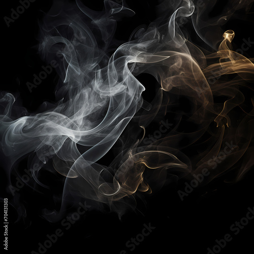 Abstract smoke patterns against a black background.