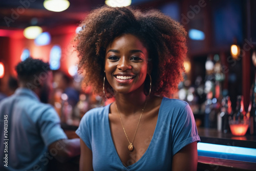 portrait of a young woman in a club