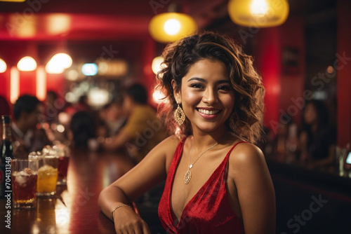 portrait of a young woman in a club