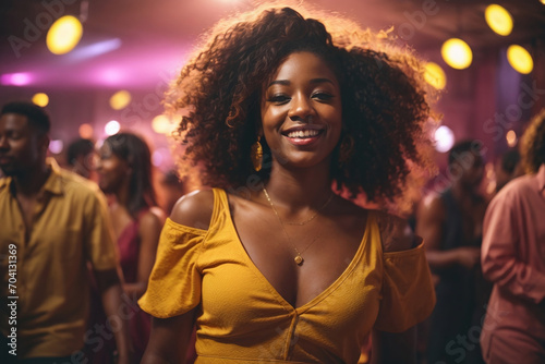 portrait of a young woman in a club