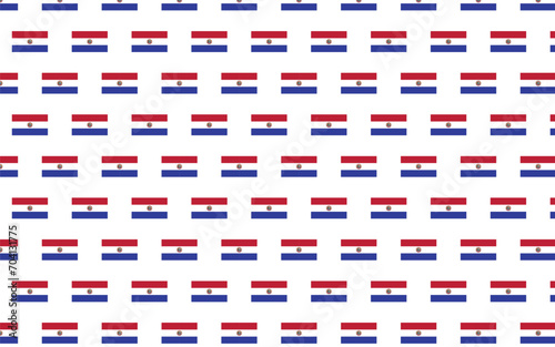 Illustration of Paraguay  flag pattern on a white background. New year country flags seamless pattern decoration. Creative minimalist art style background