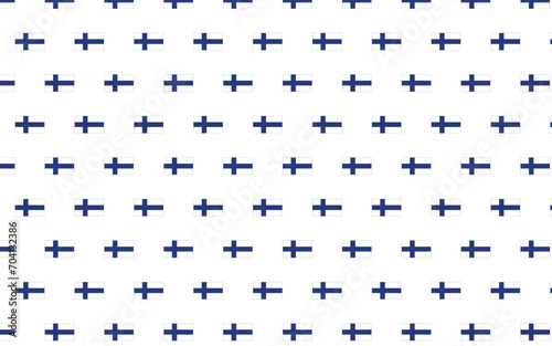 Illustration of Finlandia flag pattern on a white background. New year country flags seamless pattern decoration. Creative minimalist art style background