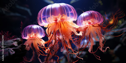 Graceful jellyfish ballet © jockermax3d