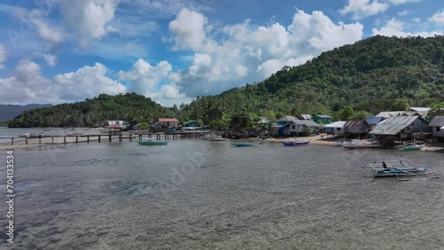 Wallpaper Mural Locals' Shacks On A Tropical Beach, Aerial View Philippines Torontodigital.ca
