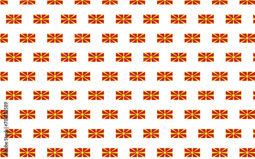 Illustration of Makedonia flag pattern on a white background. New year country flags seamless pattern decoration. Creative minimalist art style background