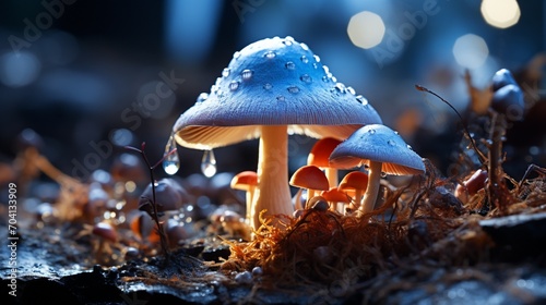 Mushroom plant background photo realistic photo