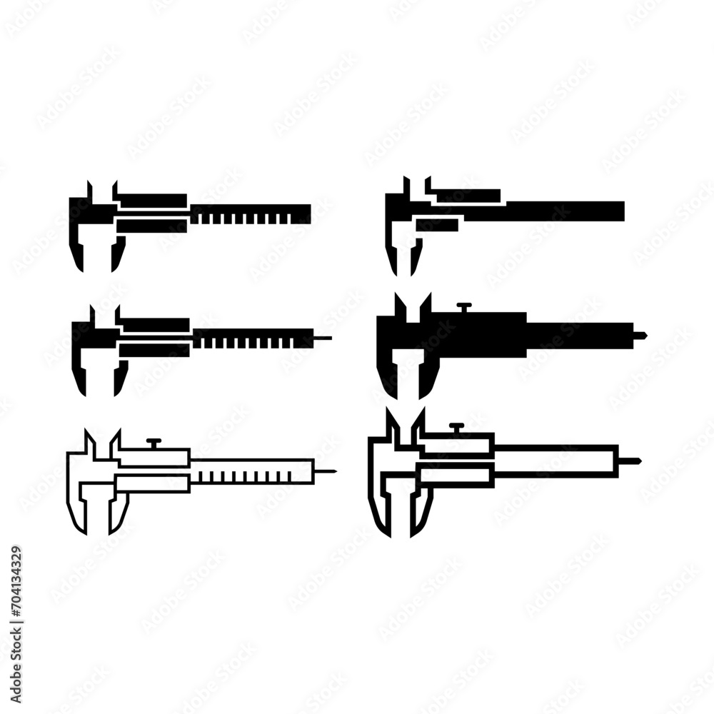 Vernier caliper icon set