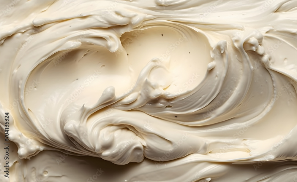 cream texture, yogurt texture, top view