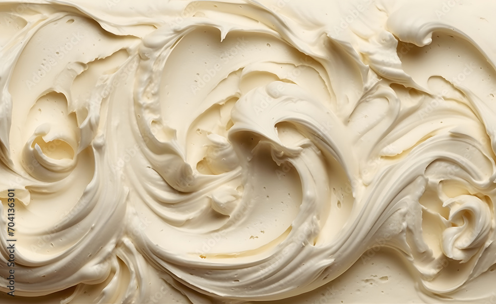 cream texture, yogurt texture, top view