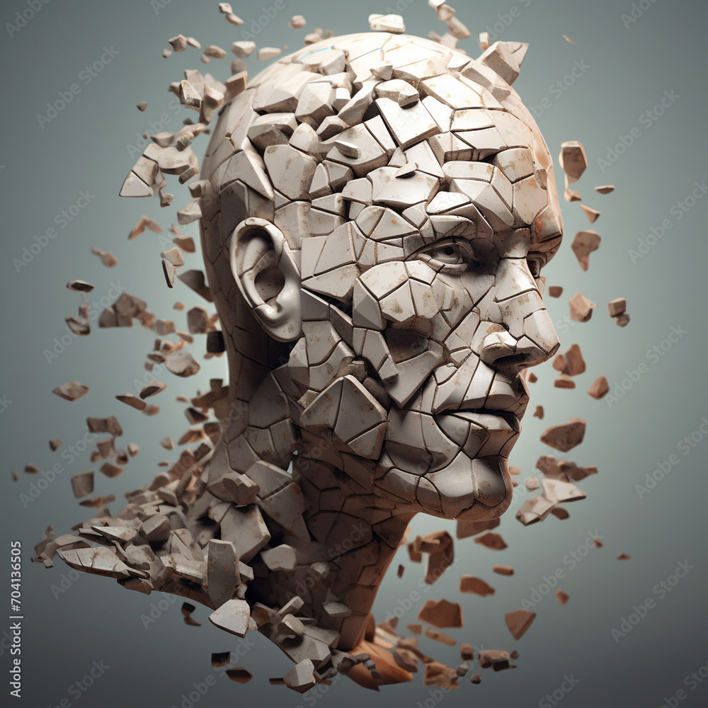 The man's head was destroyed by shrapnel. Stress, work pressure, stroke, migraine and problems in family and personal life.