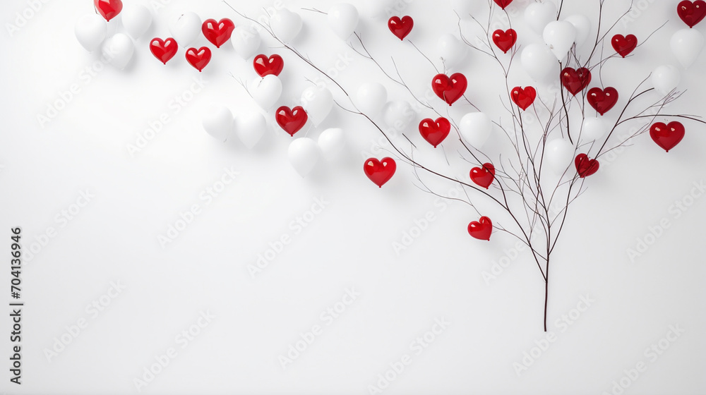 Valentine Love Tree on white.