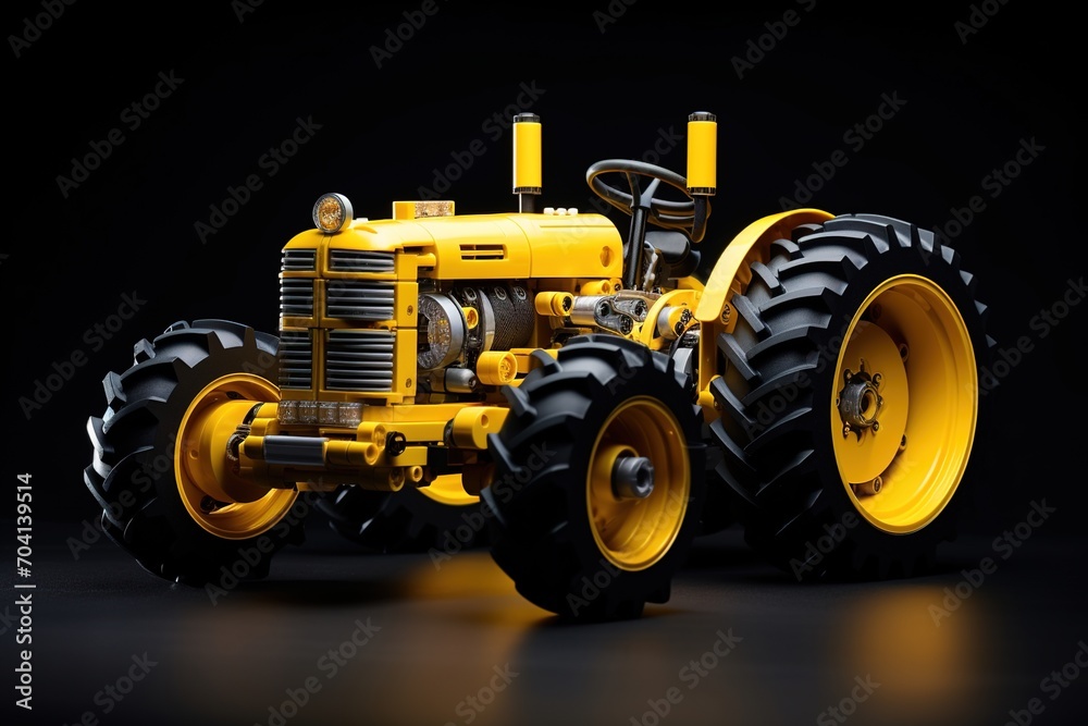 Obraz premium Tractor model made of bricks