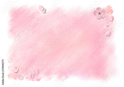 桃色のパステルグラデーションに、桜を添えて