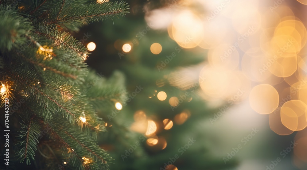 Christmas tree with lights in the background Christmas tree with lights in the background