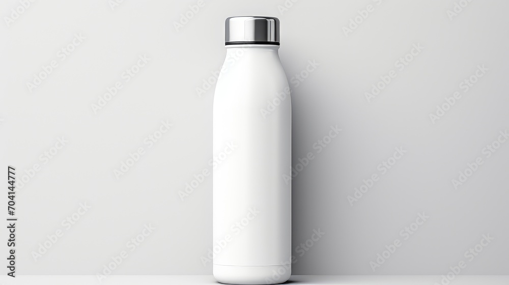 A blank white drink bottle A blank white drink bottle