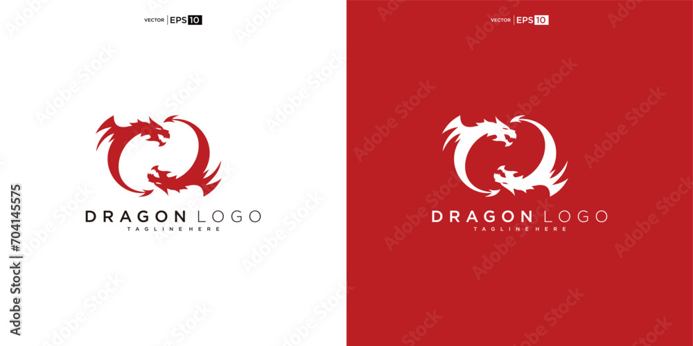 dragon silhouette logo design. Dragon vector illustration dragon silhouette logo design. Dragon vector illustration
