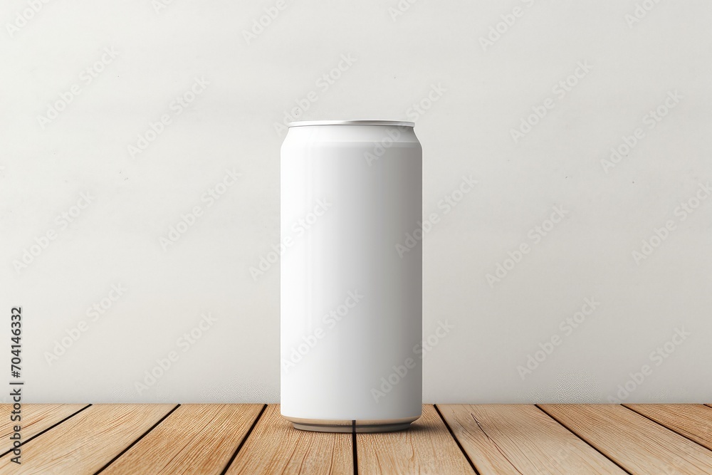 A blank white drink can A blank white drink can