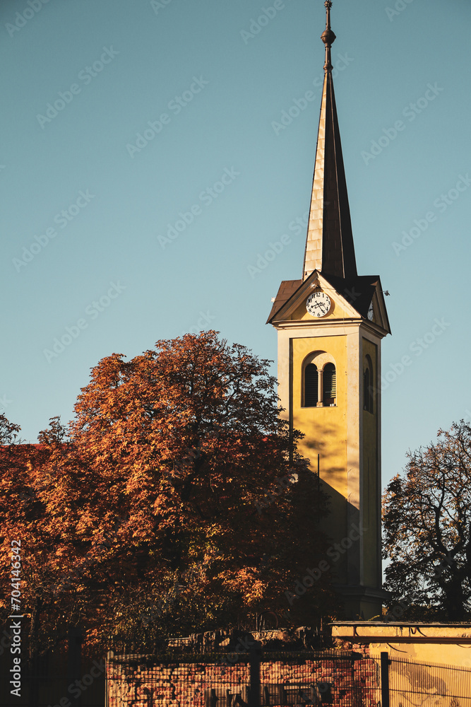 Fototapeta premium The tower of a reformed church.