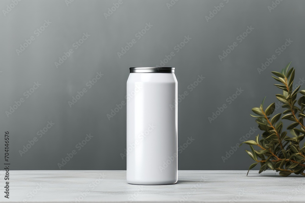 A blank white drink can A blank white drink can