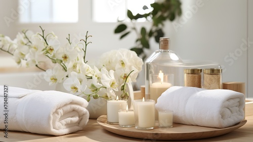 Tranquil Spa Day: Serenity with Candles and Orchids