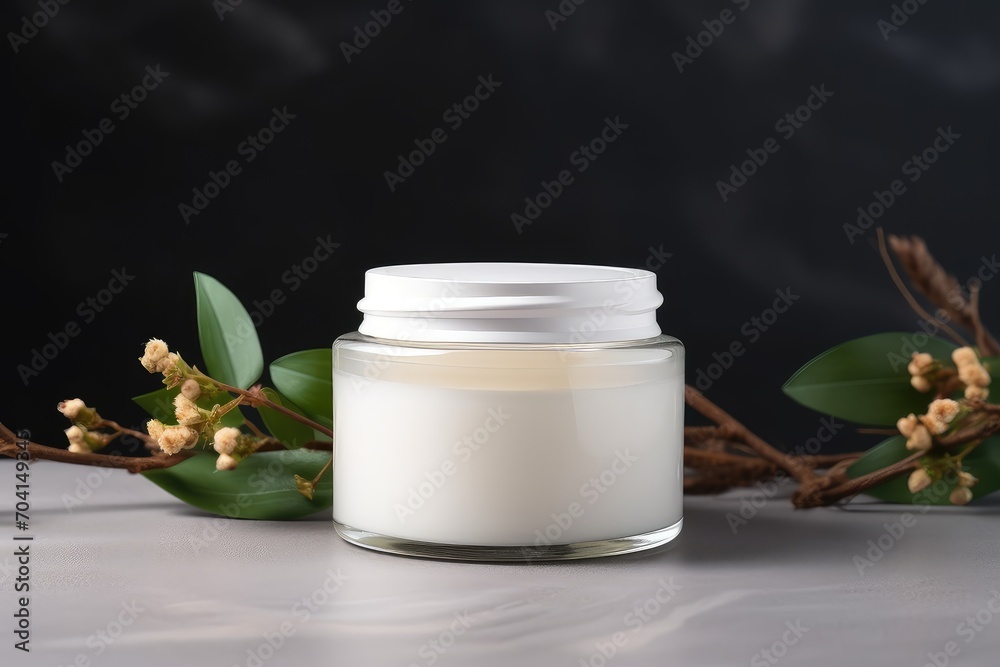 A blank white cosmetic product background A blank white cosmetic product background