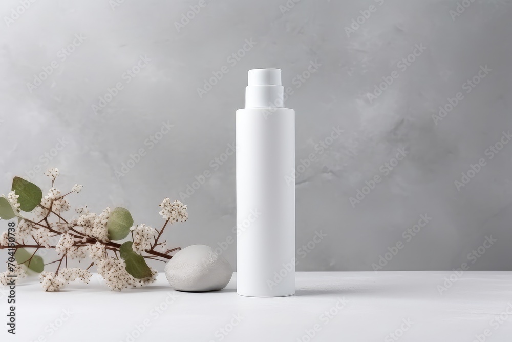 A blank white cosmetic product background A blank white cosmetic product background