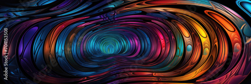 the bright doodles are moving through a tunnel, generative AI