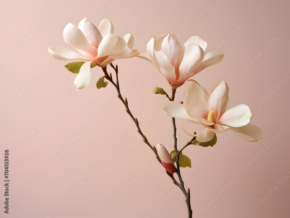 Fototapeta premium Magnolia flower in studio background, single magnolia flower, Beautiful flower images