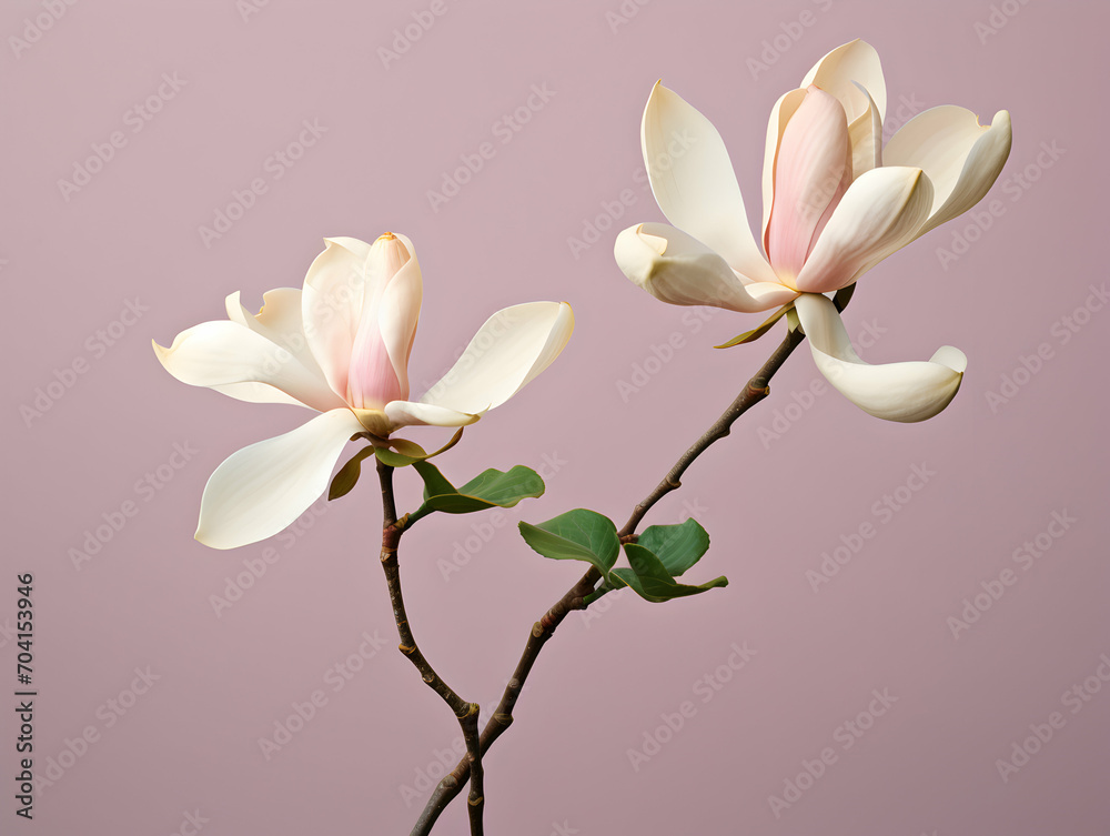 Fototapeta premium Magnolia flower in studio background, single magnolia flower, Beautiful flower images