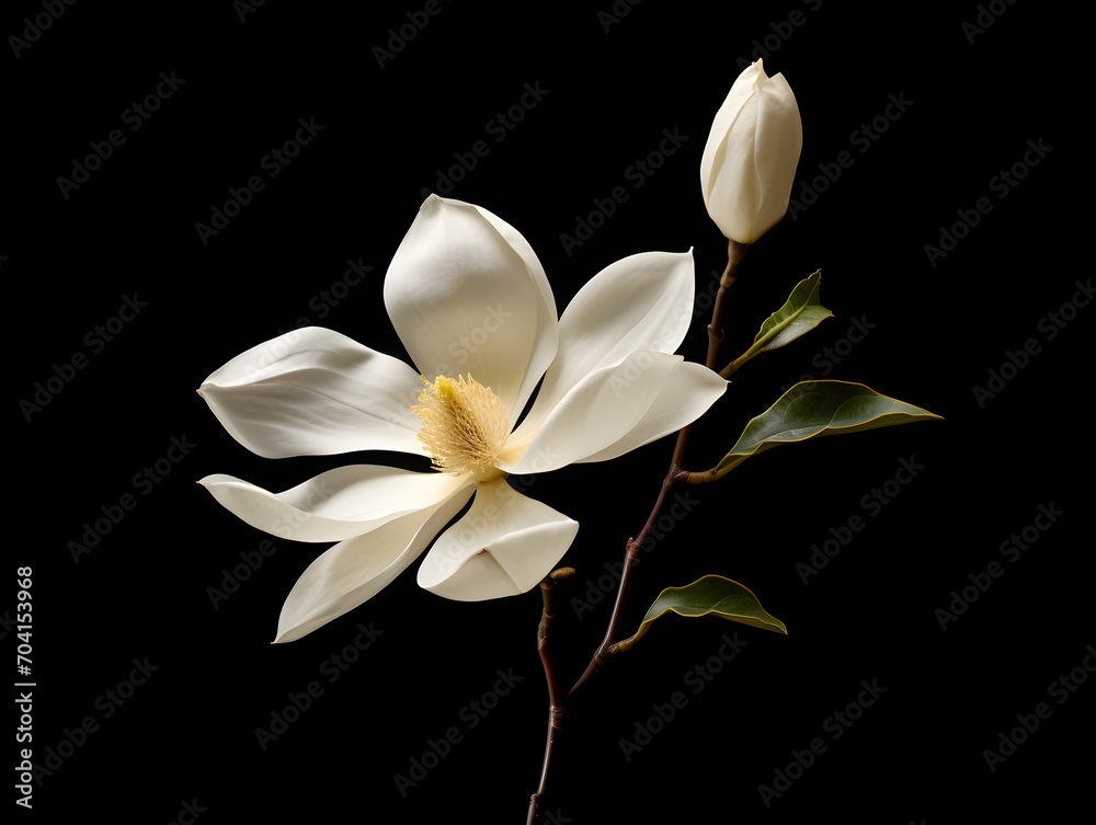 Fototapeta premium Magnolia flower in studio background, single magnolia flower, Beautiful flower images